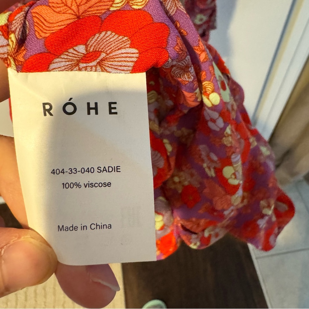 NWT Róhe Sadie Floral Ruched Mini Dress | Size 4 - Picture 5 of 9